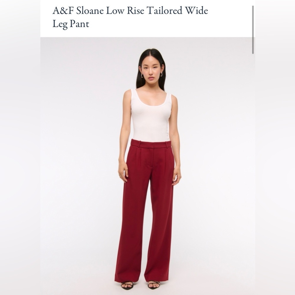 Abercrombie & Fitch Deep Red Wide Leg Pants 32 Long